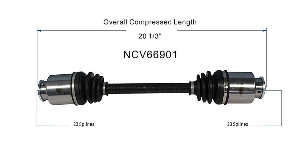NCV66901 Rear Pair CV Axle for 1985-1986 Subaru DL GL GL-10 RX XT 1.6L 1.8L 4WD - Image 2 of 4