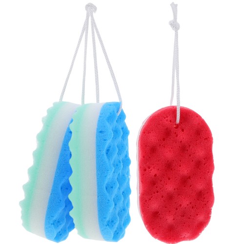 3 piezas esponja de baño exfoliante de ducha de doble cara para - Imagen 5 de 12