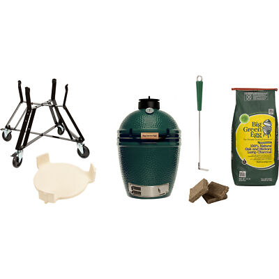 Big Green Egg Medium, Starter-Paket, Grill, grün