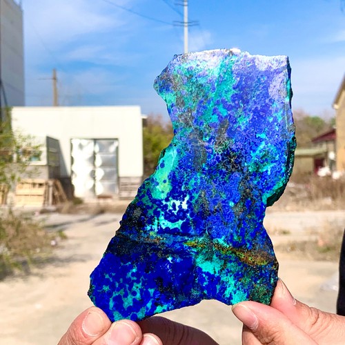 233G BEST NATURAL Azurite/Malachite crystal slice minerals specimens - Picture 6 of 23