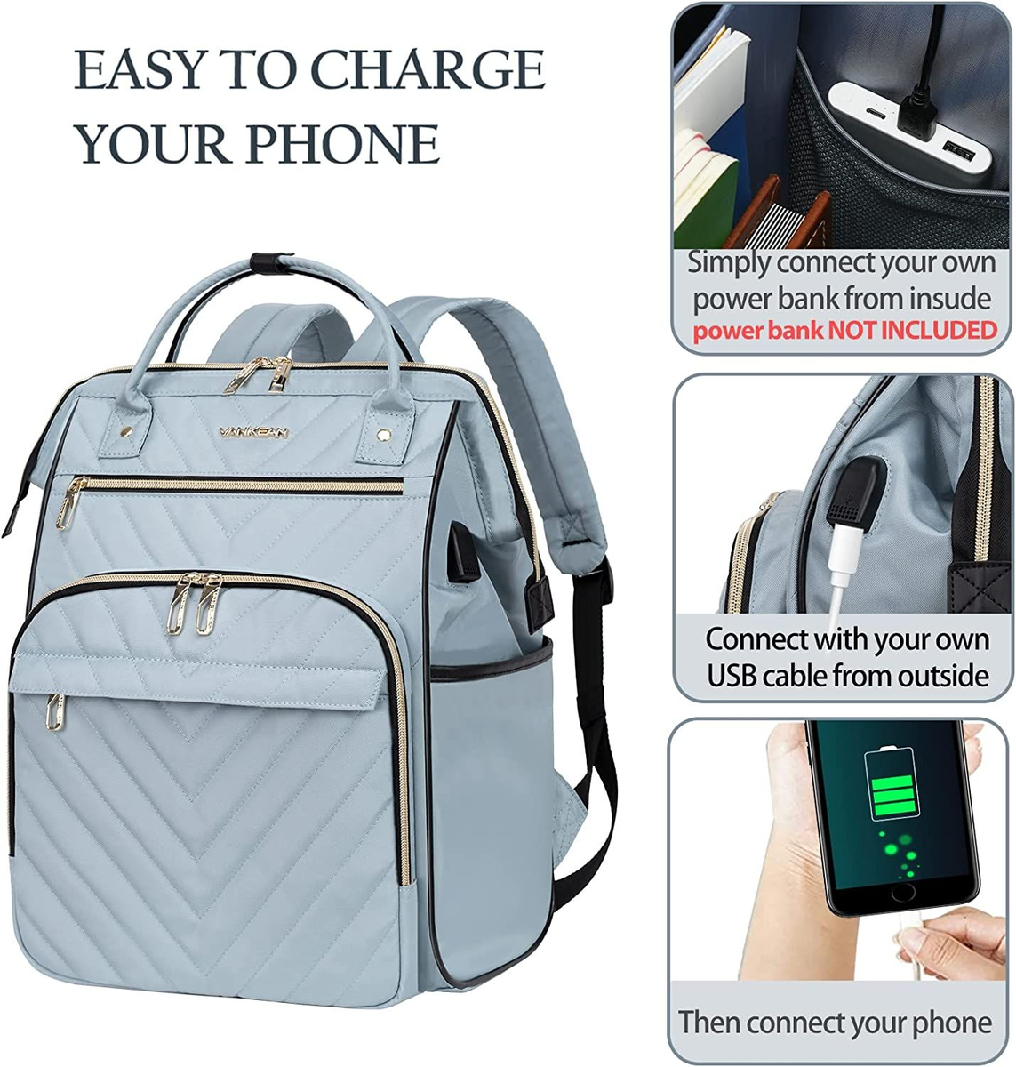 VANKEAN 17 Inch Laptop Backpack for Women Men Fashion  display picture 3