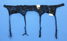 H M Black Lace With Straps Garter Belt Size S NWT B5302