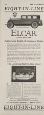 1924 Print Ad Elcar Seven Passenger Sedans Lycoming Motor Elkhart,Indiana