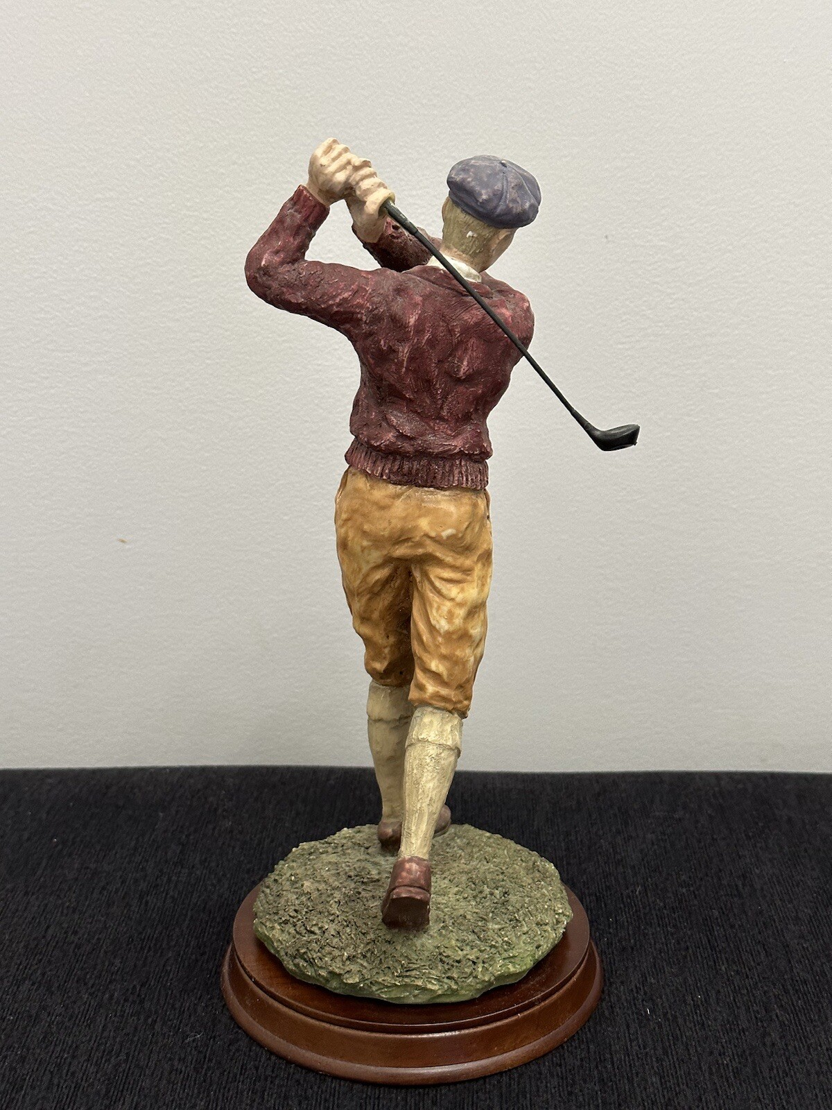 Vintage Golfer Statue Figurine On Wooden Base. 11” Tall eBay