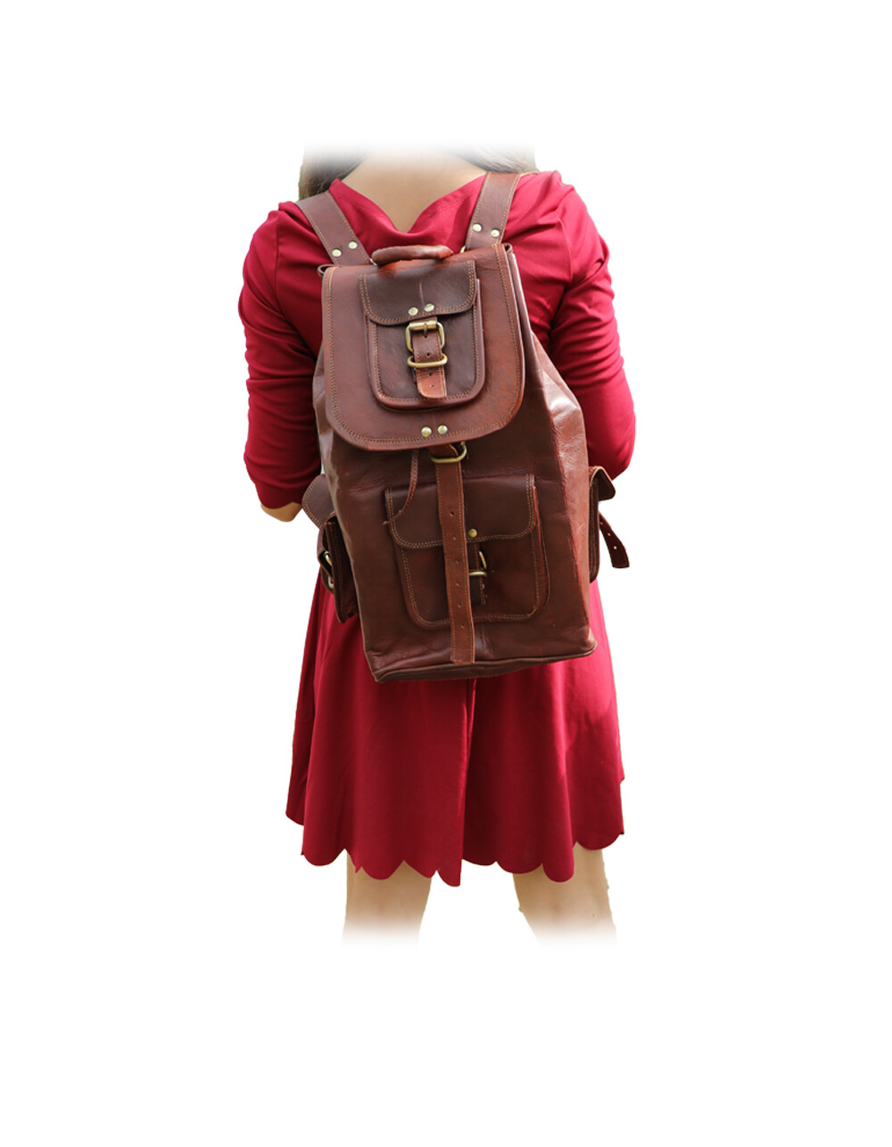 Bolso Mensajero Bolso Sexy Cuero Genuino Vintage Laptop Mochila Mochila Mochila