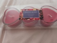 SET OF 3 HEART SHAPED SPICED BERRY CANDLES