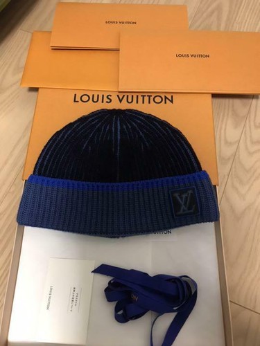 Louis Vuitton Knit Hat Cap Beanie Blue 