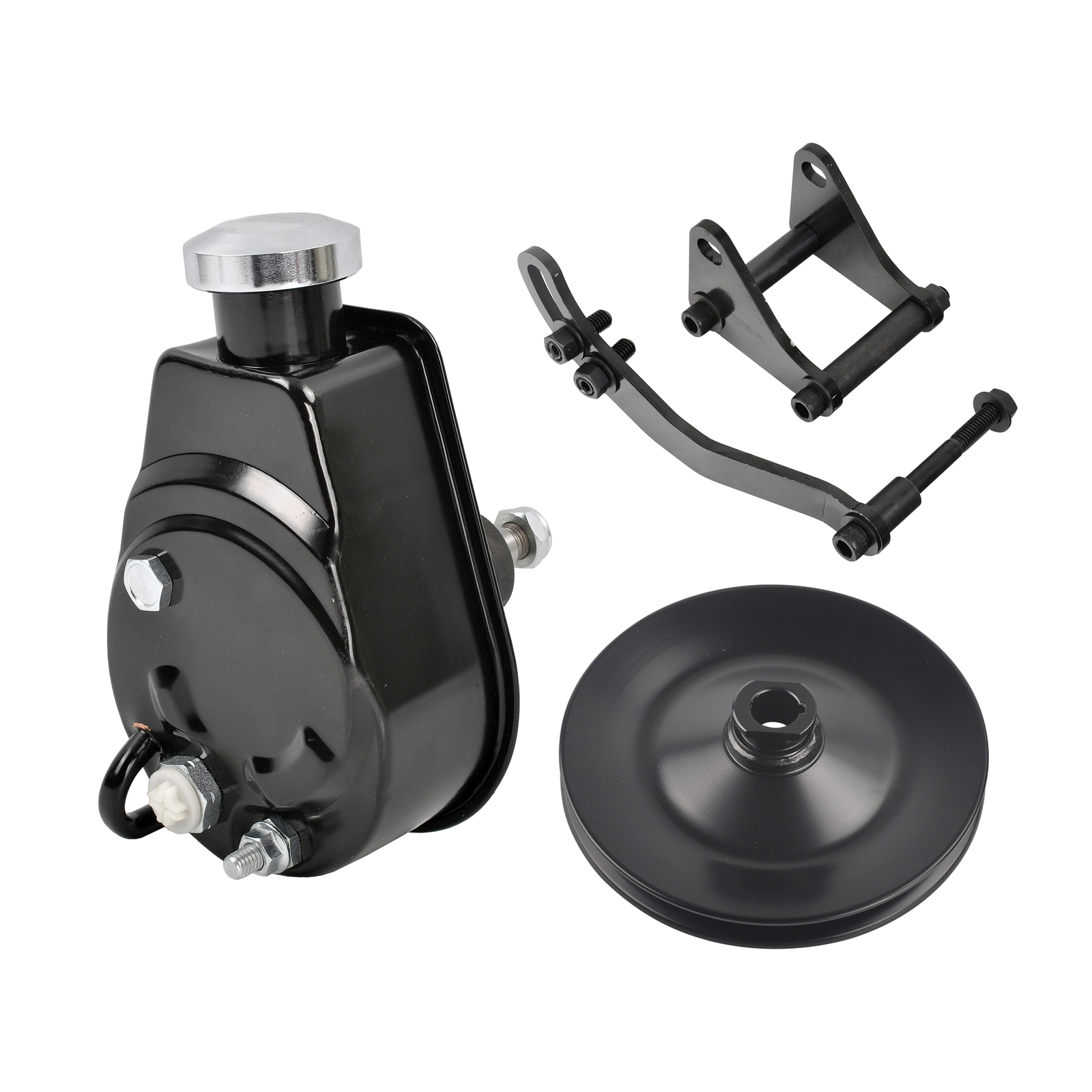 Keyway Power Steering Pump w/Mounting Bracket & 1 Groove Pulley for SB Chevy SBC