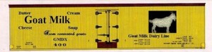 Goat Milk Dairy boxcars O scale printed reefer sides, different numbers availabl
