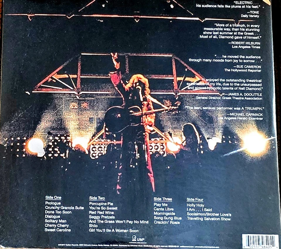 NEIL DIAMOND HOT AUGUST NIGHT - 180-GRAM VINYL 2-LP SET " NEW, SEALED " - Image 2 of 2