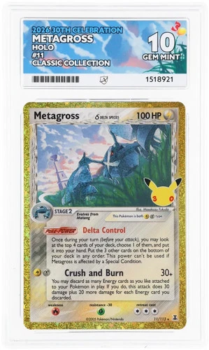 Metagross 11/113 Classic Collection Rare - 30th Celebration - Ace 10 Graded Slab