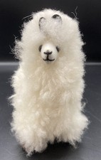Peruvian Handmade Alpaca Llama Stuffed Animal made with Real White Alpaca Fur 7”