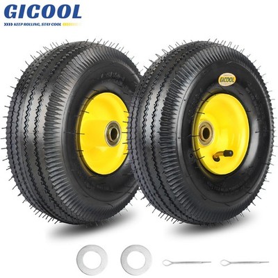 2PK 4.10/3.50-4 Explorer Series Rubber Tire & Wheel for Hand Truck Trolley Wagon