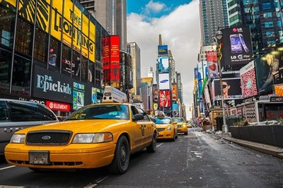 New York City Times Square at Rush Hour Photo Art Print Poster 24x36 inch