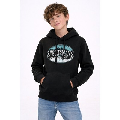 Sportsman's Warehouse Hoodie Kids XL Black Graphic Pullover Sweatshirt Gorpcore