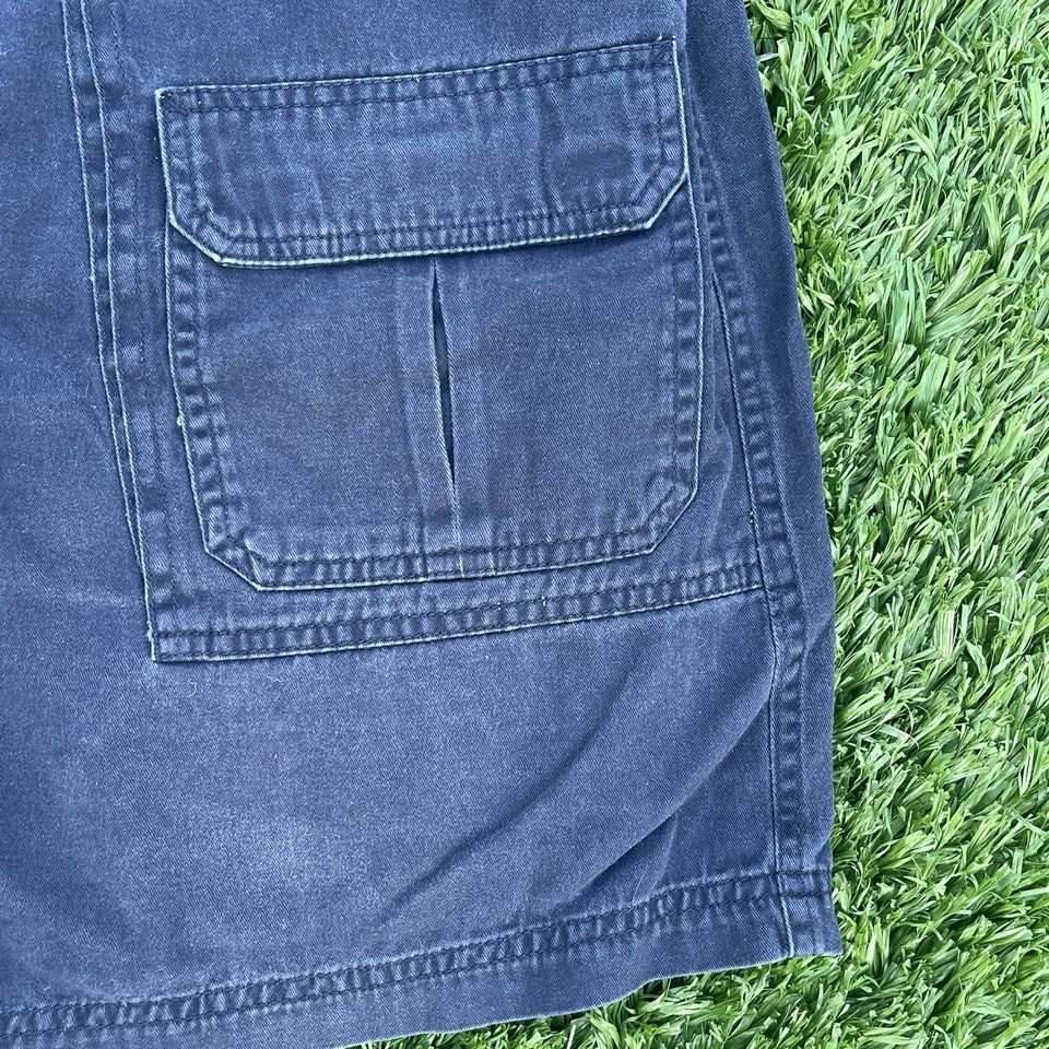 Croft & Barrow Men's Size 40 Navy Blue Cotton Cargo Shorts Elastic Waist - Image 3 of 4