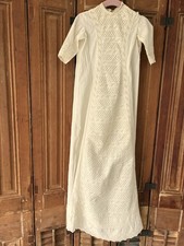 Antique Victorian Baby Christening Long Gown Hand Embroidery Cut up