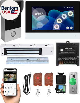 Smart Video Doorbell Intercom System with 600Lb Magnetic Lock, 7'' Touch Screen W