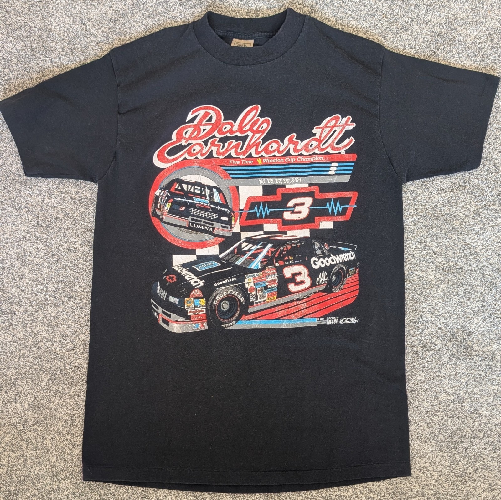 Vintage Dale Earnhardt Nascar Racing Black T-Shirt Men's Large USA SINGLE STITCH