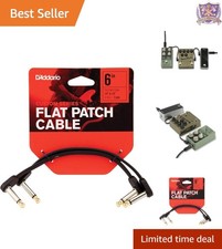 Guitar Patch Cable Flat Right Angle 6 Inch 2 Pack Shielded Instrument Cable