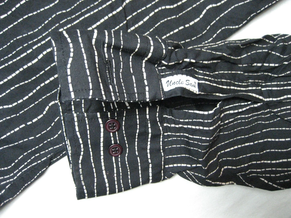 Camisa Stretch Para Hombre UNCLE SAM Negra Con Patrón XXL - Imagen 3 de 4