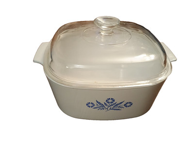 Vtg ex large Corning Ware Blue Cornflower 10 liter 10 Quart Casserole Dish & Lid