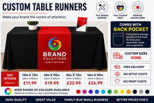Personalised Table Runner Custom Printed Any Size Trade Show Wedding Event