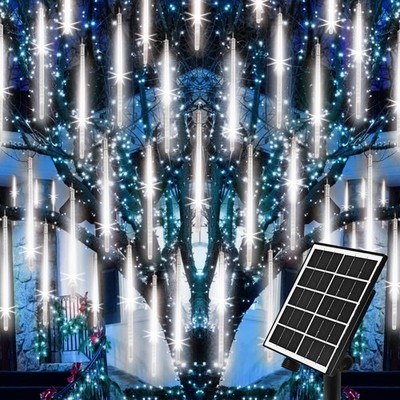 Meteor Shower Lights Outdoor Solar Meteor Light Falling Rain Lights 16 Tubes ...
