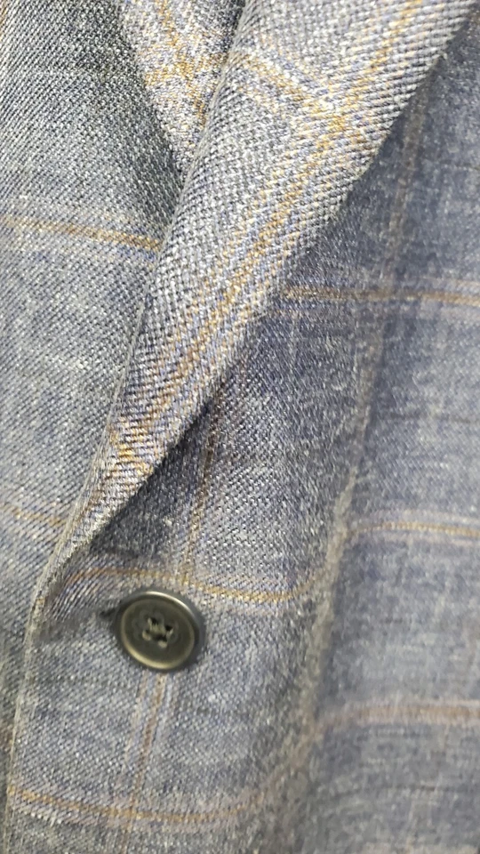 NORDSTROM MENS SHOP LINEN SILK WOOL HALF LINED SPORT COAT 46R TRIM FIT NEW - Image 2 of 4