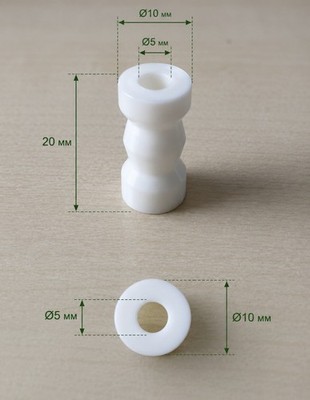 Halterung  Zuglasche Springrollo Wohnmobil  PLA weiß 10 mm X 20 mm 5 mm Bohrung 