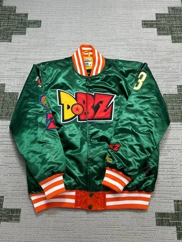 Headgear X DBZ Jacket Mens Xl Green Orange Red Satin Full Zip Bomber  - product listing photo