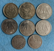 India 1997 Coins 5 Rupees B, 2R Seoul, 1R B C H & N, 50 Paise N Independence50 N