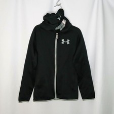 Under Armour Hoodie Jacket Contrast Trim Fleece Lined Full Zip Coat sz: Med