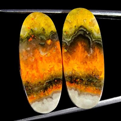 24.20Cts Natural Bumble Bee Jasper Oval Cabochon loose Gemstone 12x28x4mm