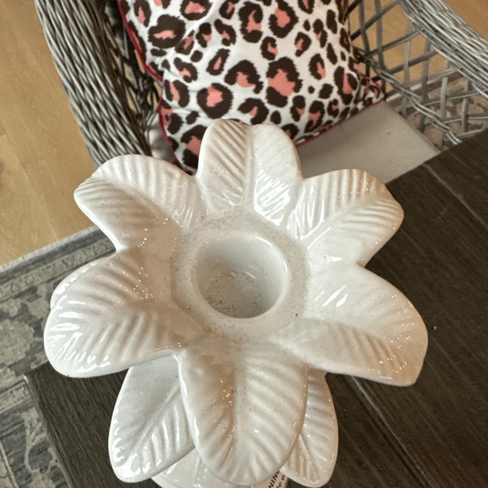 NEW Lily Pulitzer Candlestick White Palm Trees 10x5 Check Pics - Image 3 of 4