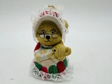 Jasco Caring Critters Chimers Mama Baby Bear Bell Christmas Porcelain Ornament