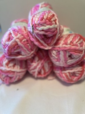 Lot Of 6 Loops And Threads Eco Tie Dye In Magenta #7 Acrylic 5.3oz 82yds Ea