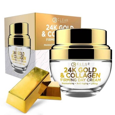 24K Gold & Collagen Daily Face Moisturizer - Dermatologist Tested, Reduces Fine