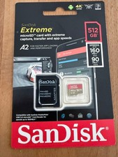 Sandisk Extreme MicroSD 512 gb V30 A2 U3 4K, SDSQXA1-512G-AN6MA
