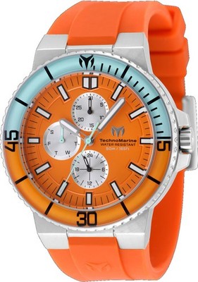 TechnoMarine La Pelagia Men's 43mm Orange Blue Day Date Quartz