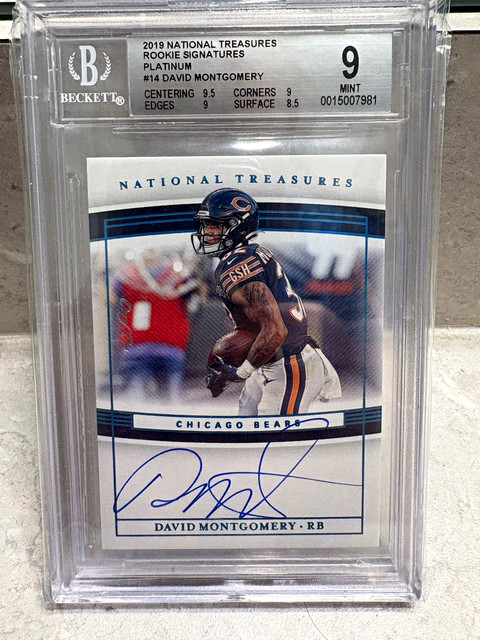 Panini National Treasures David Montgomery Rookie Signatures Platinum 1/1 #RS-DM