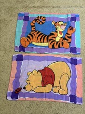Vintage Winnie The Pooh Pillowcase Set With Ladybug Tigger On Opposite Side