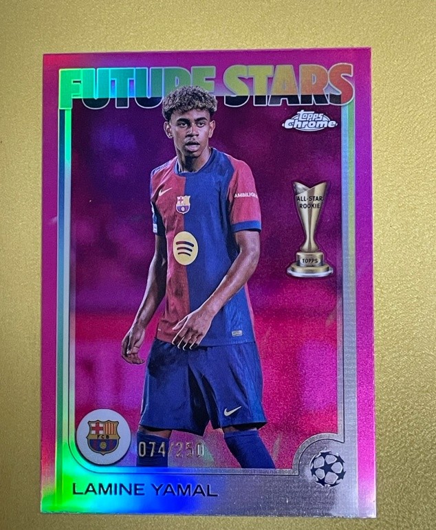 Lamine Yamal 2024-25 Topps Chrome UCC Future Stars Pink Refractor 074/250 #27