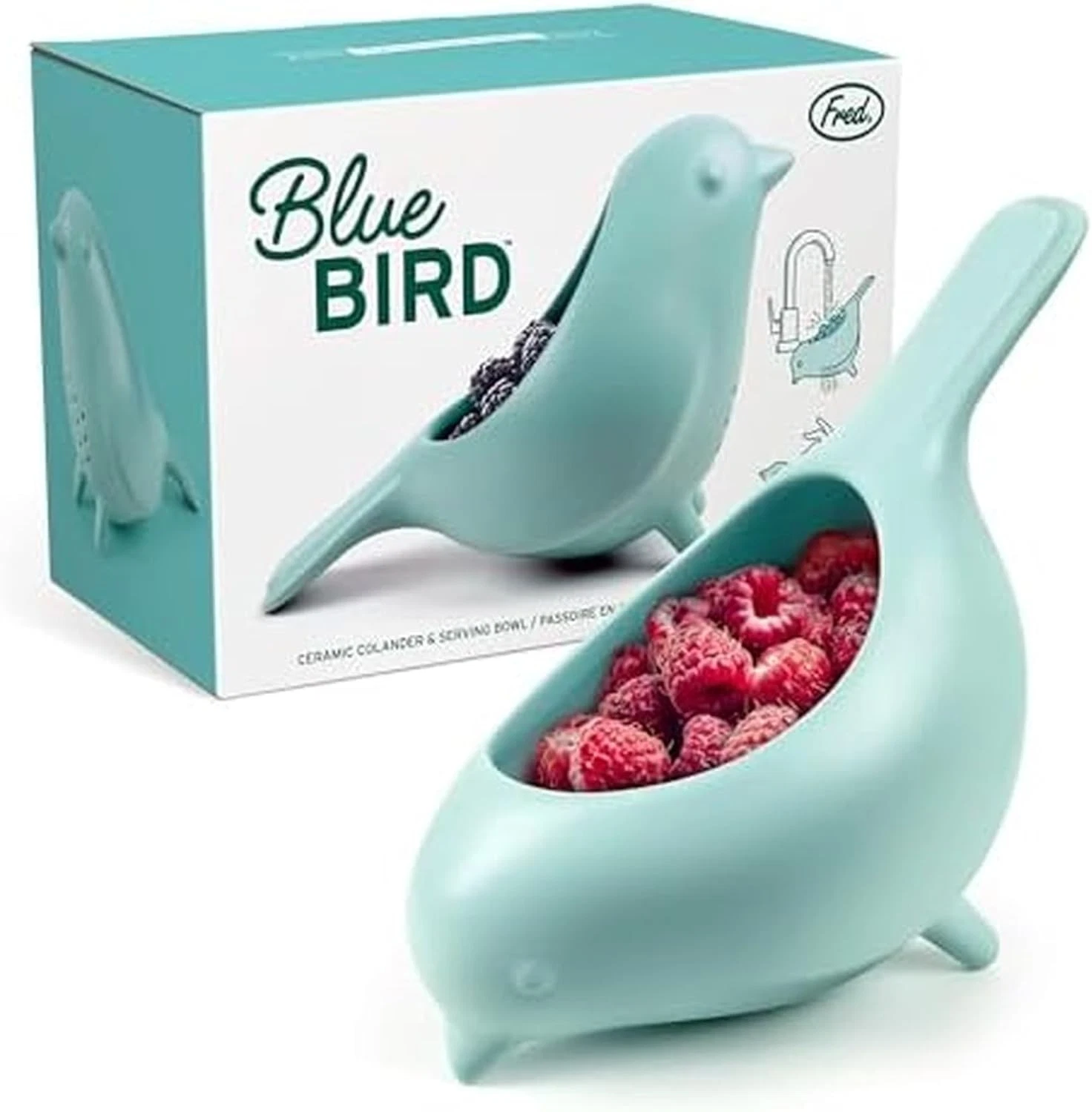 Genuine Fred BLUE BIRD Ceramic Colander Rinse and Serve New in Box
Opens in a new window or tab