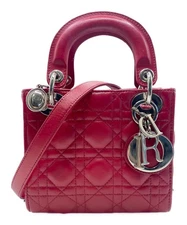 Christian Dior Lady Shocking Pink 2Way Bag Italy PreOwned Good Condition SH0555