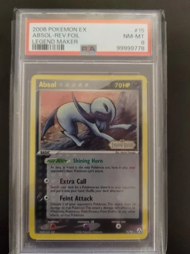 2006 POKEMON EX LEGEND MAKER 15 ABSOL-REVERSE FOIL  PSA 8 LOW POP