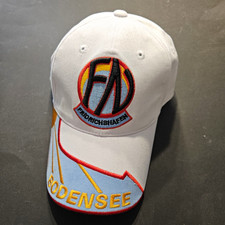 Wei&szlig;e Baseballcap bestickt &bdquo;FA Friedrichshafen&ldquo; Bodensee, verstellbarer Riemen