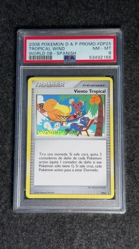 Tropical Wind Spanish DP25 PSA 8 Worlds 2008 Promo Pokémon Card Viento Tropical