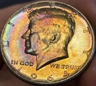 1964-P BU Kennedy Half Dollar 90% Silver Coin Monster Toning Free Shipping