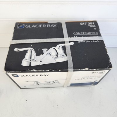 Glacier Bay 217 251 Constructor Chrome 4-inch Centerset Bath Faucet with Drain